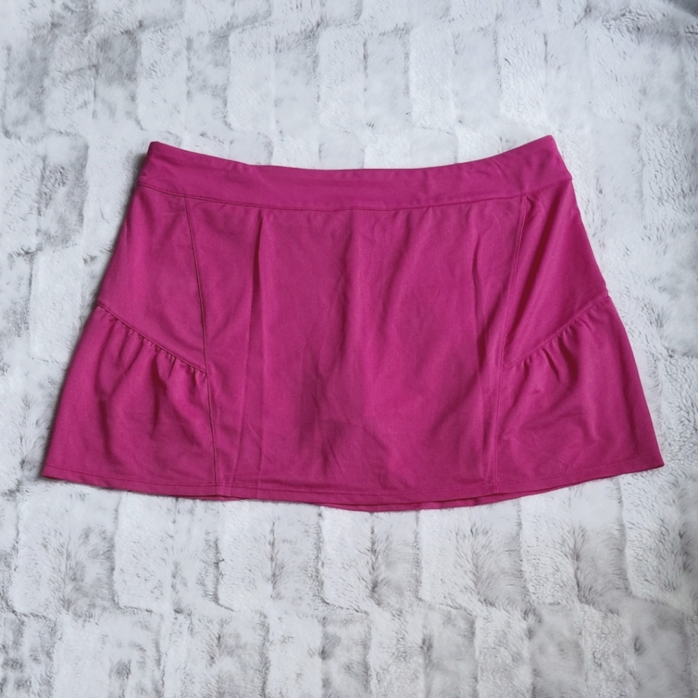 Lillie Green Hot Pink Tennis Sport Golf Athletic Shorts Pocket Mini Skirt. Sz L.